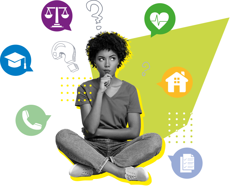 Femme réfléchissant